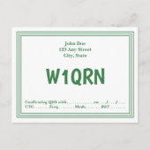 QSL-kaart Retro Groene lijn Grens Briefkaart (Voorkant)