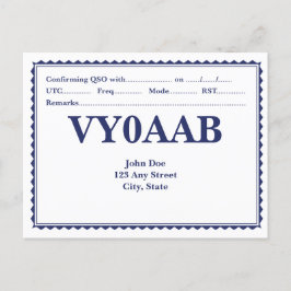 QSL-Kaart Retro Pattered Border Briefkaart