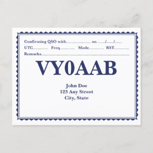 QSL-Kaart Retro Pattered Border Briefkaart