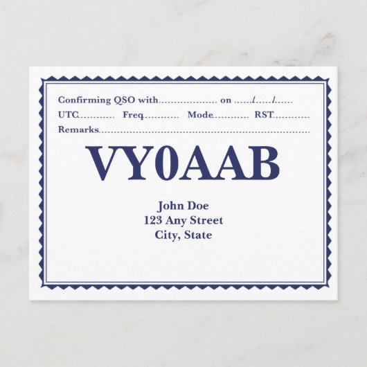 QSL-Kaart Retro Pattered Border Briefkaart (Voorkant)