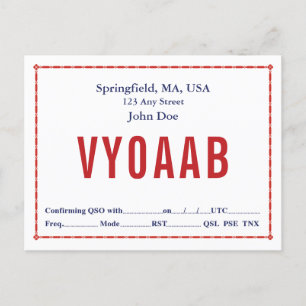 QSL-kaart Retro Red Chain Border Briefkaart