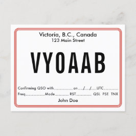 QSL-Kaart Retro Rond Grens Briefkaart