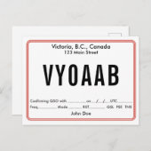 QSL-Kaart Retro Rond Grens Briefkaart (Voorkant / Achterkant)