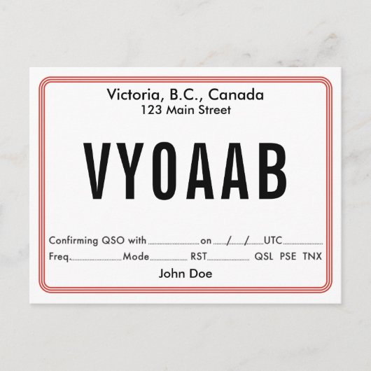 QSL-Kaart Retro Rond Grens Briefkaart (Voorkant)