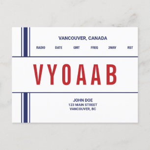 QSL-Kaart Retro Stipe Stripe Briefkaart