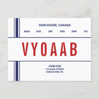 QSL-Kaart Retro Stipe Stripe Briefkaart