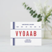 QSL-Kaart Retro Stipe Stripe Briefkaart (Staand voorkant)