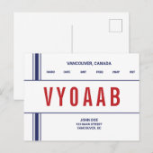 QSL-Kaart Retro Stipe Stripe Briefkaart (Voorkant / Achterkant)