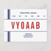 QSL-Kaart Retro Stipe Stripe Briefkaart (Voorkant)