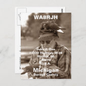 QSL-pc's HAM-radio Op man flock carrier duiven Briefkaart (Voorkant / Achterkant)