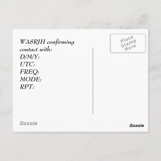 QSL-pc's HAM-radio Op man flock carrier duiven Briefkaart (Achterkant)
