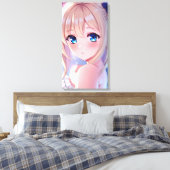QT Blauwe Ogen 3 Canvas Afdruk (Insitu (Slaapkamer))