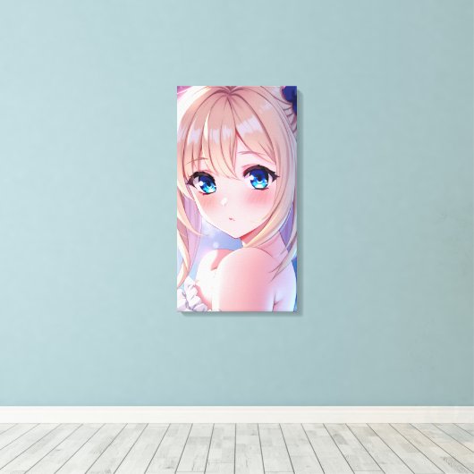 QT Blue Eyes 3 Canvas Afdruk (Insitu (Houten vloer))