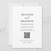 QT Code Elegant Calligraphy Wedding Invitation Save The Date (Voorkant)