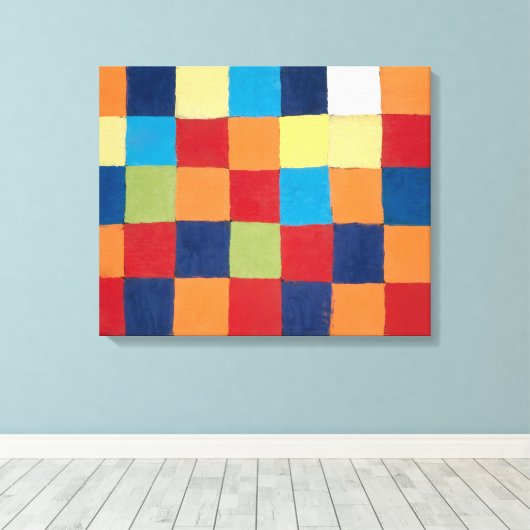 "QU 1" Kleurenkaart | Paul Klee | Canvas Afdruk (Insitu (Houten vloer))