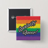 Qua Queer Queer! Knoop Vierkante Button 5,1 Cm (Voorkant /achterkant)