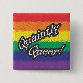 Qua Queer Queer! Knoop Vierkante Button 5,1 Cm (Voorkant)