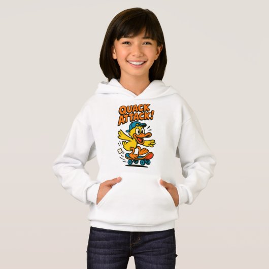 Quack Attack Duck Hoodie voor kinderen (Voorkant volledig)