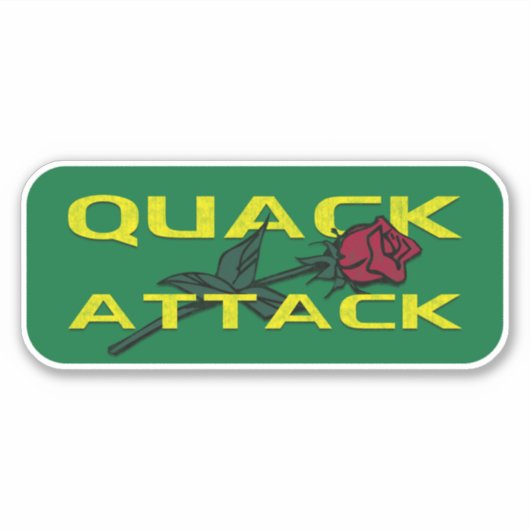 Quack Attack Roos Yellow Green  Sticker (Voorkant)