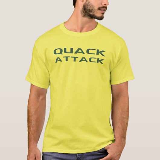 Quack Attack Verstoord (Donkergroen) T-shirt (Voorkant)