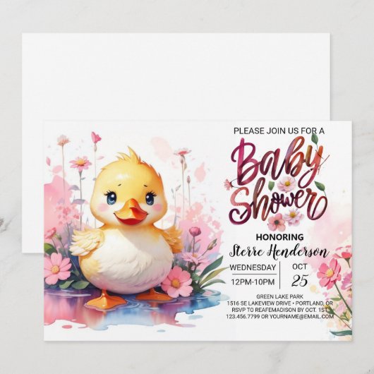 Quack en Quirk Baby shower Kaart (Voorkant / Achterkant)