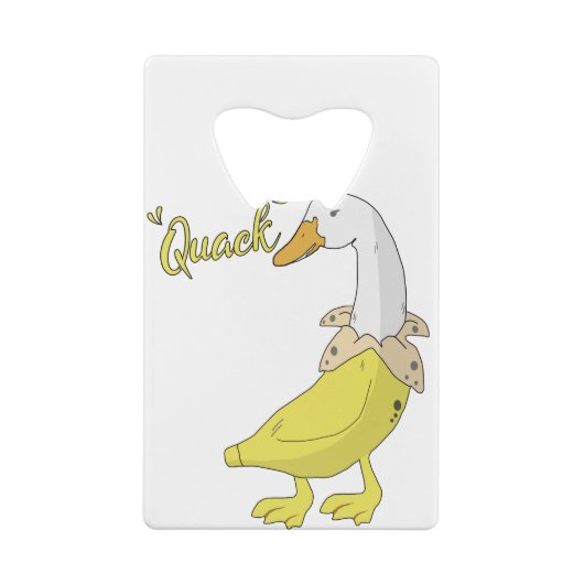 Quack Funny Banana Duck Strange Illustration Gift Creditkaart Flessenopener (Achterkant)