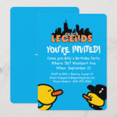 Quack Legends Birthday Party Invitation Kaart (Voorkant / Achterkant)