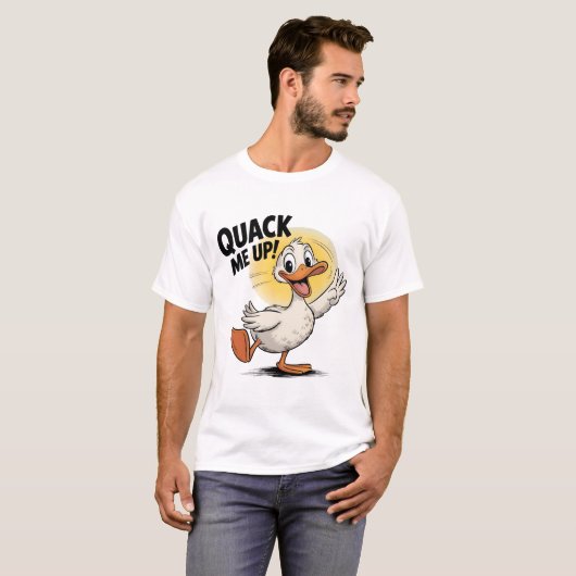Quack Me Up Grappig Eend Ontwerp T-shirt (Voorkant volledig)