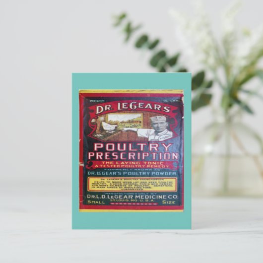 Quack Medicine Cure Oude  Kip Tonic Briefkaart (Staand voorkant)