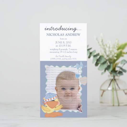 Quack Quack Baby Geboorteaankondiging :: 01 Aankondiging (Staand voorkant)