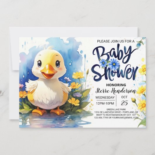 Quack-tastic Baby shower Magische uitnodiging (Voorkant)