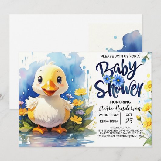 Quack-tastic Baby shower Magische uitnodiging (Voorkant / Achterkant)