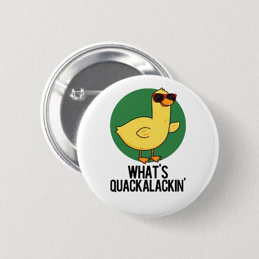 Quackalackin Funny Duck Pun Ronde Button 5,7 Cm (Voorkant /achterkant)