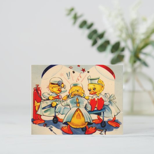 quackdokters en quackverpleegkundigen briefkaart (Staand voorkant)