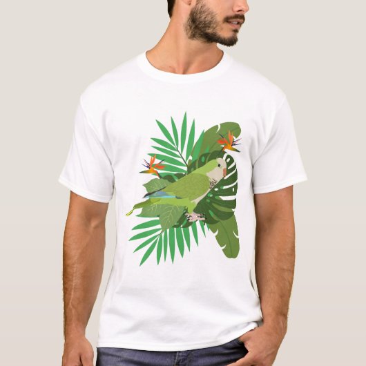 Quacker parrot with leaves t-shirt (Voorkant)