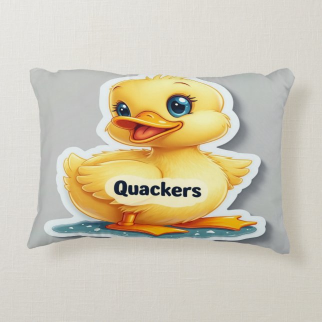 Quackers Funny – speels en humoristisch eendenkuss Accent Kussen (Achterkant)