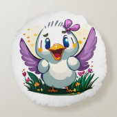 Quackin' Cute Rond Kussen (Achterkant)