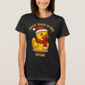 Quackin' Through the Snow Rubber Duck Christmas T-shirt (Voorkant)