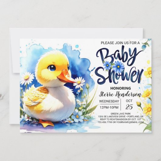 Quacking Blue Baby shower Kaart (Voorkant)