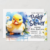 Quacking Duck Custom Baby shower Kaart (Voorkant / Achterkant)