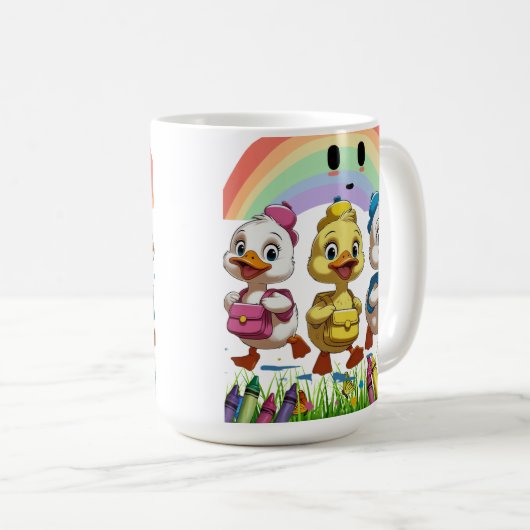 "Quacking into Kindergarten!" – Cute Duck Back-to- Koffiemok (Voorkant rechts)