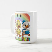 "Quacking into Kindergarten!" – Cute Duck Back-to- Koffiemok (Voorkant links)
