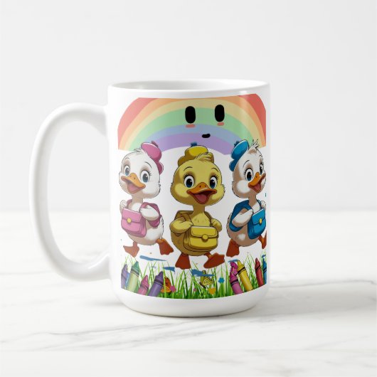 "Quacking into Kindergarten!" – Cute Duck Back-to- Koffiemok (Links)