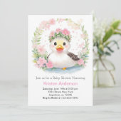 Quacking Up: Baby meisje douche Kaart (Staand voorkant)