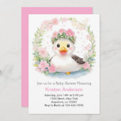 Quacking Up: Baby meisje douche Kaart (Voorkant / Achterkant)