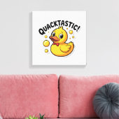 Quacktastic Rubber Duck Cartoon Canvas Print (Insitu (Woonkamer))