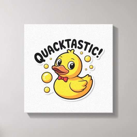 Quacktastic Rubber Duck Cartoon Canvas Print (Voorkant)