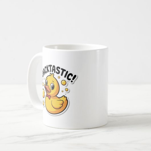 Quacktastic Rubber Duck Cartoon Witte Koffie Mok (Voorkant links)