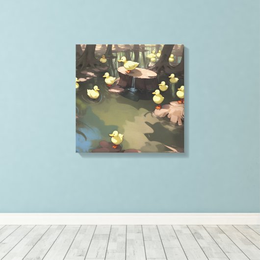 Quacktastische wateren (AI) Canvas Afdruk (Insitu (Houten vloer))
