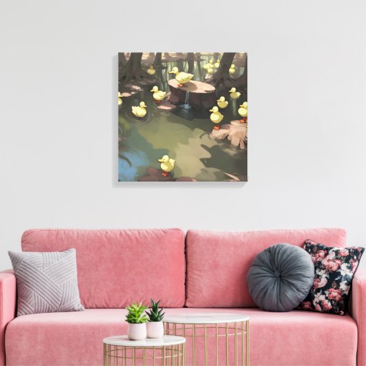 Quacktastische wateren (AI) Canvas Afdruk (Insitu (Woonkamer))